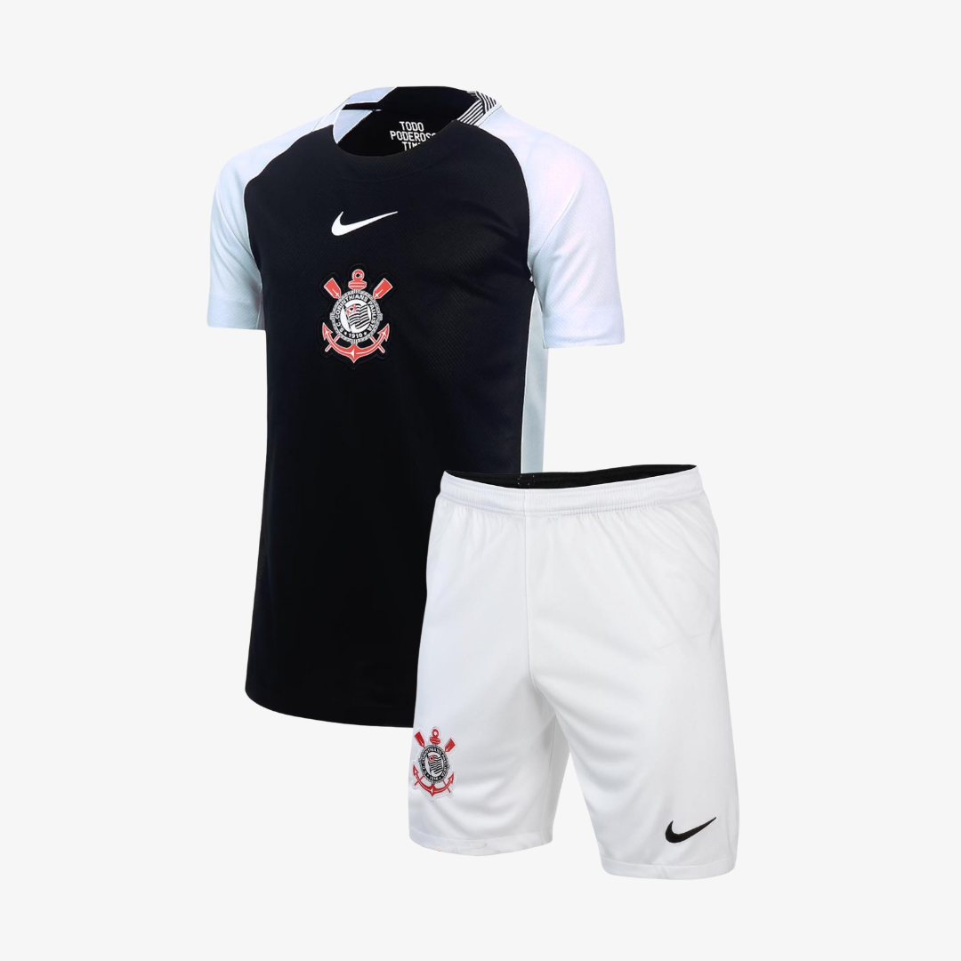 Conjunto Infantil Feminino Corinthians 2025/26 II